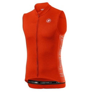 Hand-picked sweater Castelli Entry V Sleeveless - Fiery Red Castelli