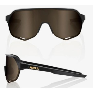 Glasses 100% S2 Soft Matte Black - Soft Gold Lens 100%