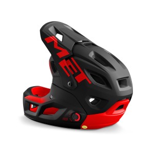 Casco Met Parachute MCR - Black/Rosso Opaco Met