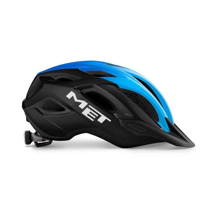 Casco Met Crossover - Black/Ciano Lucido Met