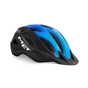 Casco Met Crossover - Black/Ciano Lucido Met