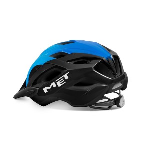 Casco Met Crossover - Black/Ciano Lucido Met