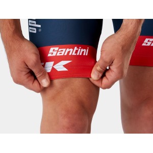 Santini Short Salopette Trek-Segafredo Team Replica - Dark Blue Santini