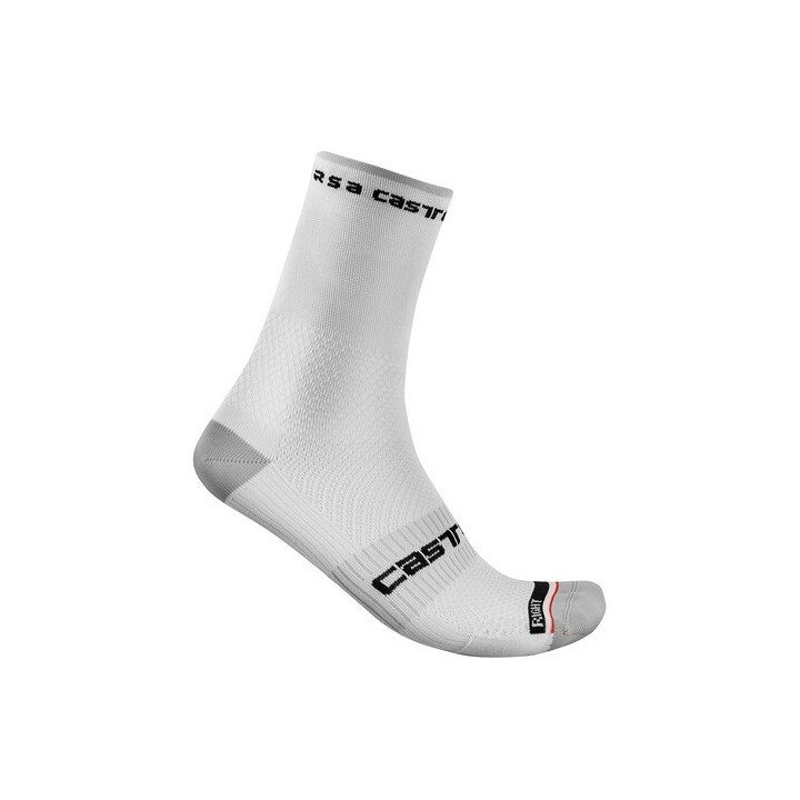 Calze Castelli Rosso Corsa Pro 9 - Bianco/Grigio Castelli