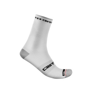 Socks Castelli Red Race Pro 9 - White/Grigio Castelli