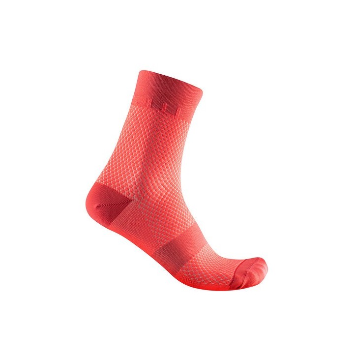 Socks Castelli Women's Very Quick 12 - Brillant Pink/Coral Flash Castelli