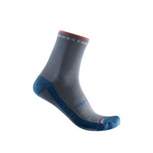 Socks Castelli Woman Red Race 11 Sock Light Steel Blue/Brillant Pink Castelli