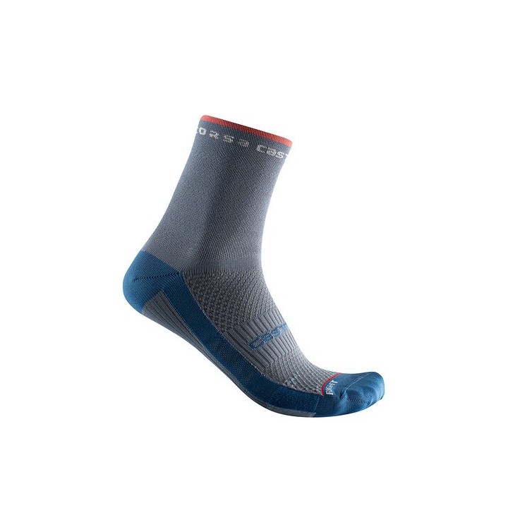 Socks Castelli Woman Red Race 11 Sock Light Steel Blue/Brillant Pink Castelli