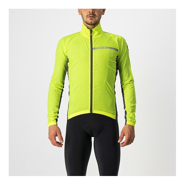 Mantellina Castelli Stretch Jacket - Yellow Fluo/Dark Gray Castelli