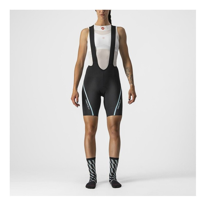 Women's Shorts Castelli Velocissima 3 Bibshort - Black/Skylight Castelli