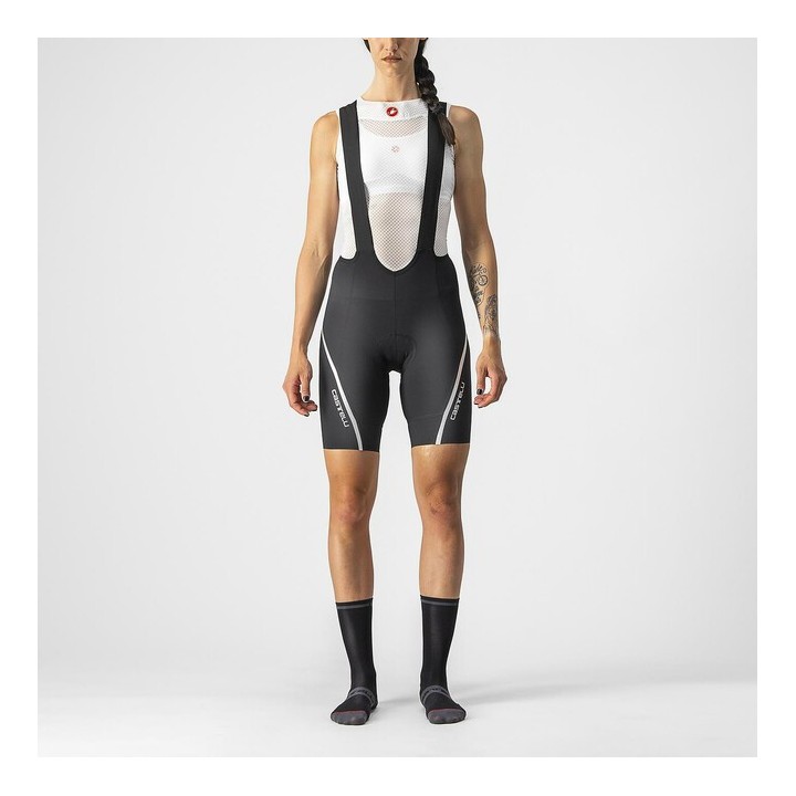 Women's Shorts Castelli Velocissima 3 Bibshort - Black/Silver Castelli