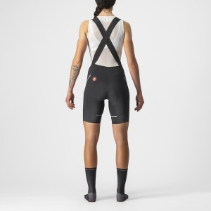 Women's Shorts Castelli Velocissima 3 Bibshort - Black/Silver Castelli