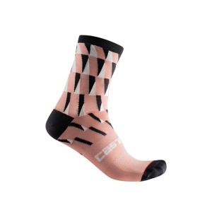 Socks Castelli Woman Pendio 12 - Blush/Black Ivory Castelli