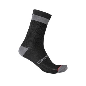 Socks Castelli Woman Alpha 15 - Black/Dark Gray Castelli