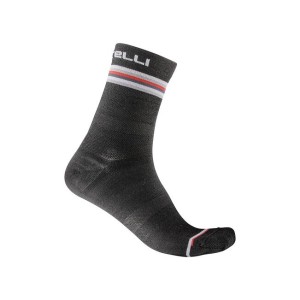 Socks Castelli Woman Go 15 - Dark Gray/White/Red Castelli