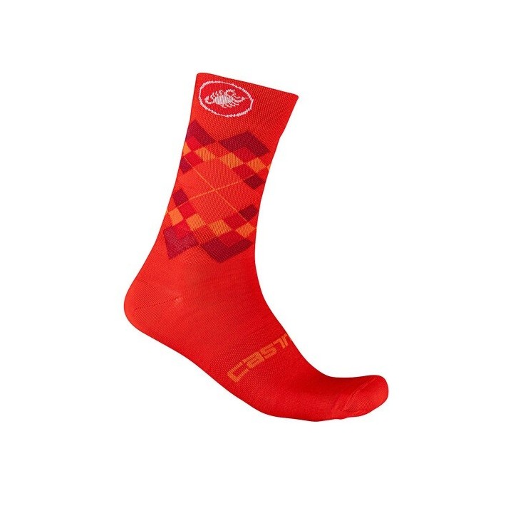 Socks Castelli Rombo 18 - Fiery Red/Bordeaux/Orange Castelli