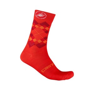 Socks Castelli Rombo 18 - Fiery Red/Bordeaux/Orange Castelli