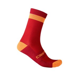 Socks Castelli Alpha 18 - Pro Red/Brilliant Orange Castelli