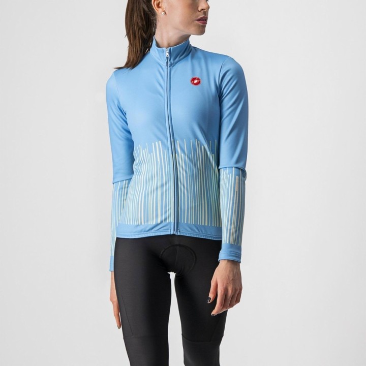 Long sleeves Castelli Woman Surprise Fz - Celeste/Light Yellow Castelli