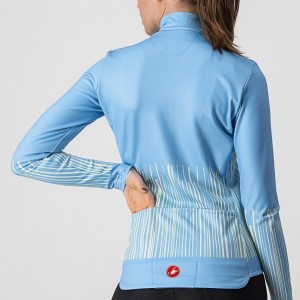 Long sleeves Castelli Woman Surprise Fz - Celeste/Light Yellow Castelli