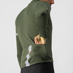 Knife Castelli Long sleeves Fund 2 Fz - Military Green/Silver Reflex Castelli