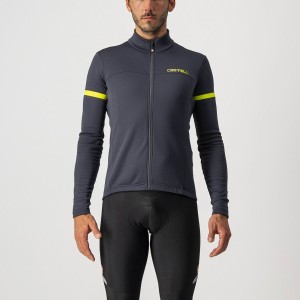 Knife Castelli Long sleeves Fund 2 Fz - Dark Gray/Yellow Fluo Reflex Castelli