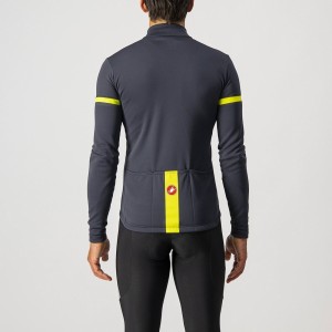 Knife Castelli Long sleeves Fund 2 Fz - Dark Gray/Yellow Fluo Reflex Castelli