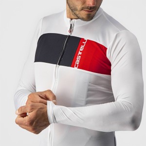 M/L sweater Castelli Prologue 7 Ls Jersey - Ivory/Light Black/Red Castelli