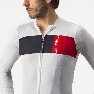 M/L sweater Castelli Prologue 7 Ls Jersey - Ivory/Light Black/Red Castelli