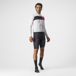 M/L sweater Castelli Prologue 7 Ls Jersey - Ivory/Light Black/Red Castelli