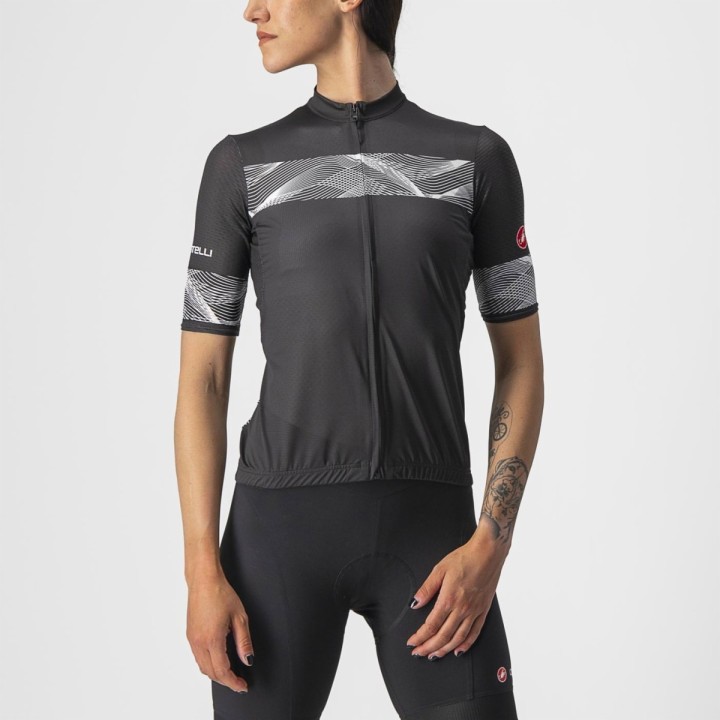 Knife Castelli Women's Phoenix Jersey - Light Black/White Castelli