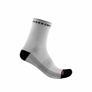 Socks Castelli Woman Red Race 11 - White/Black Castelli