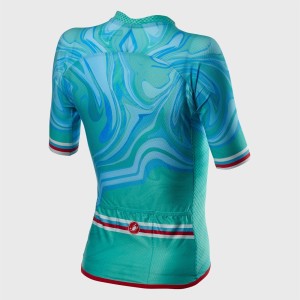 Knife Castelli Woman Climber's 2.0 Jersey - Celeste/Verde Water Castelli