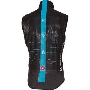 Smanicata Castelli Pro Light Wind Vest Team Sky - Black/Azure Castelli