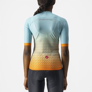 Knife Castelli Woman Climber's 2.0 Jersey - Sky Light/Light Acqua-Pop Orange Castelli