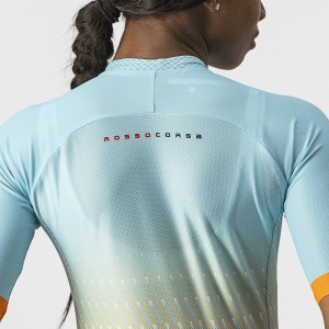 Knife Castelli Woman Climber's 2.0 Jersey - Sky Light/Light Acqua-Pop Orange Castelli