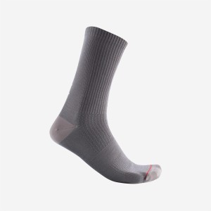 Socks Castelli Bandito Wool 18 - Nickel Gray Castelli