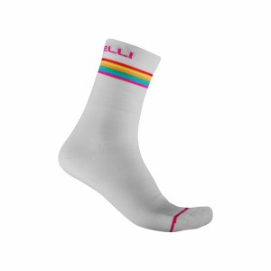 Socks Castelli Woman Go 15 - White/Fucsia Castelli