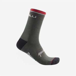 Socks Castelli Fifteen Soft Merino - Dark Green Castelli