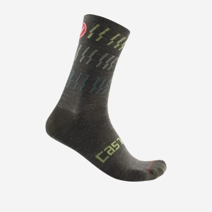 Socks Castelli Mid Winter 18 Sock - Military Green Castelli