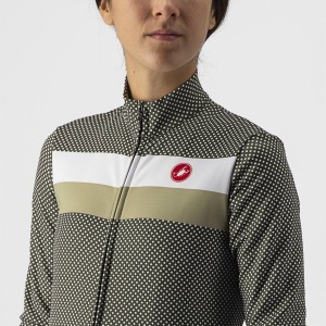 M/L sweater Castelli Woman Flying LS Jersey - Military Green/White Tea Castelli