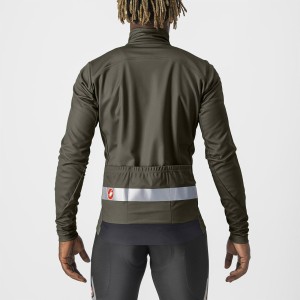 Jacket Castelli Double 3 Jacket - Military Green/Silver Reflex Castelli