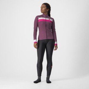 M/L sweater Castelli Women's Flying Ls Jersey - Cyclamen/White/Pink Fluo Castelli