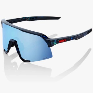 Glasses 100% S3 - Black Holographic/Hiper Blue 100%