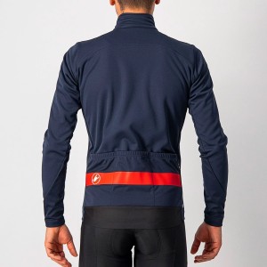 Jacket Castelli Double 3 Jacket - Savile Blue/Red Reflex Castelli