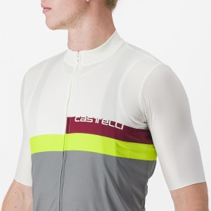 Knife Castelli Jersey Block - Ivory/Bordeaux/Electric Lime Castelli