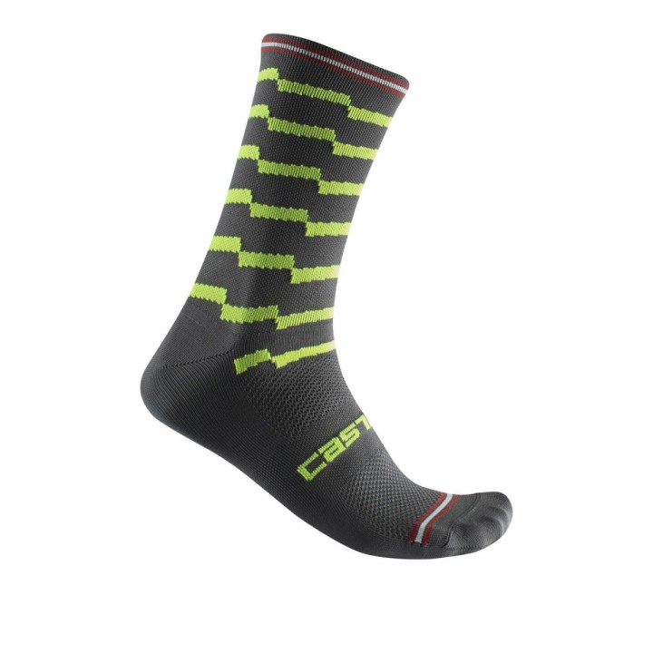 Socks Castelli Unlimited 18 - Dark Gray/Electric Lime Castelli