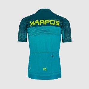 T-shirt Karpos Green Fire Jersey - Blue/Azure/Yellow Fluo Karpos