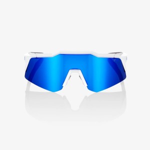 Glasses 100% SPEEDCRAFT XS - Matte White/Blue Mirror 100%