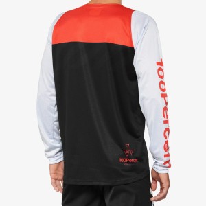 Long sleeves 100% R-Core - Black/Red 100%